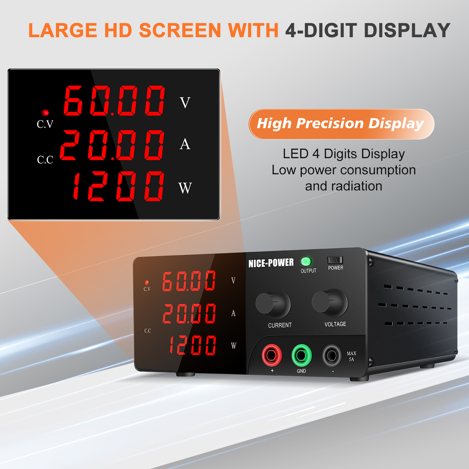 NICE-POWER 60V 20A High Power  - đánh giá và giá High Power 60V 20A Bench Power Supply