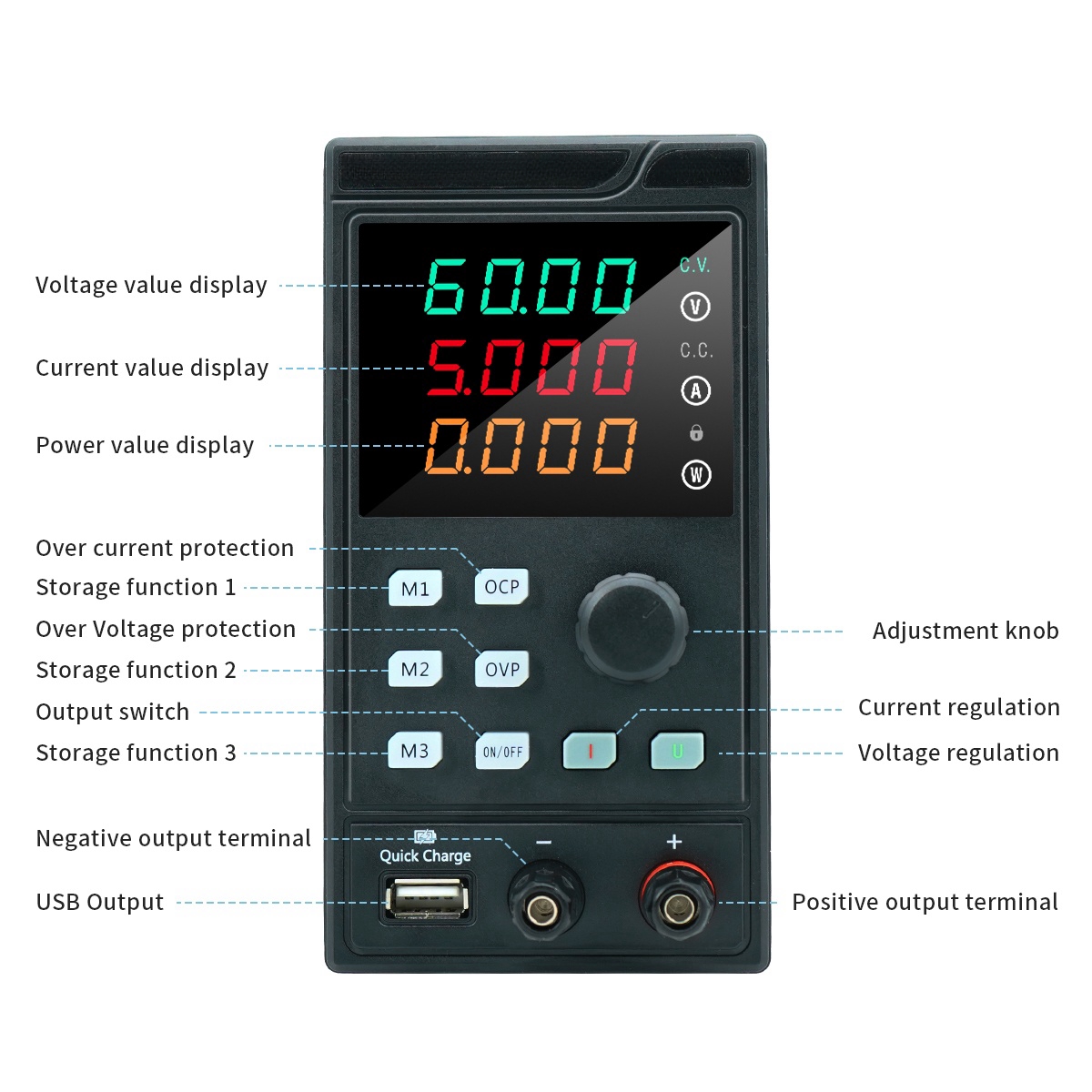 MYAMI 30V 32V 10A with USB/RS4 - đánh giá và giá Programmable Dc Power Supply 60V 10A
